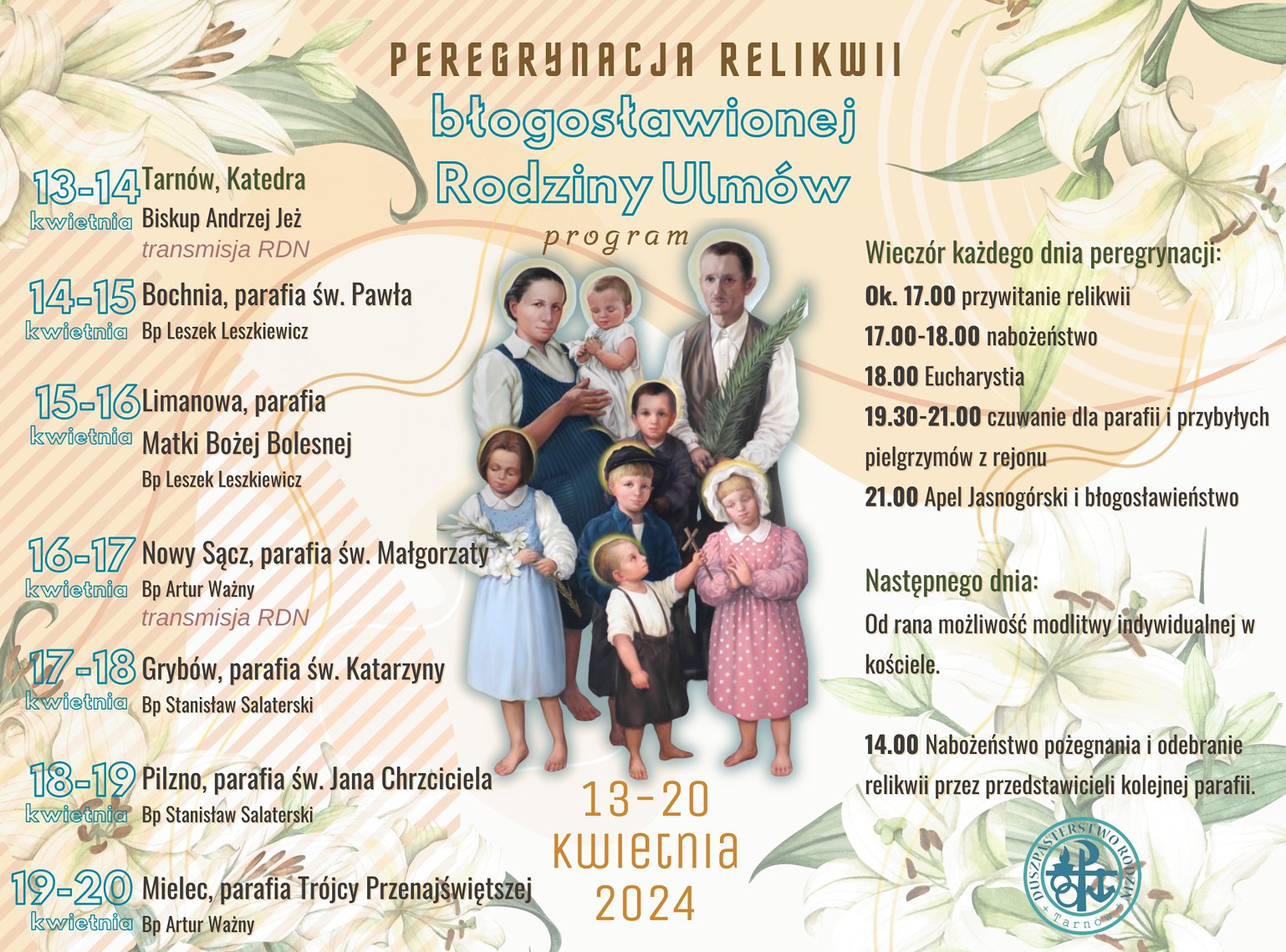 Program prergrynacji relikwii Bł. Rodziny Ulmów